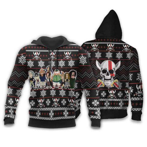 Divesart - Red Hair Pirates Ugly Christmas villapaita ja huppari Custom Anime One Piece -joululahjat